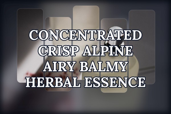 Concentrated crisp alpine airy balmy herbal essence